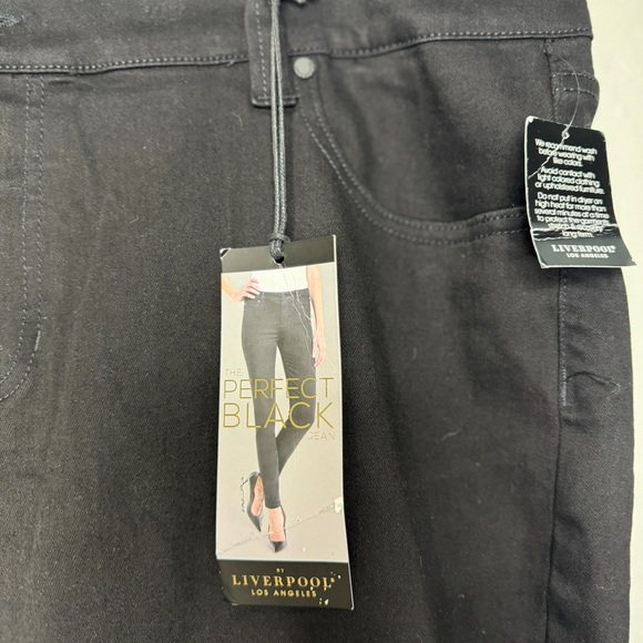 NWT Liverpool Los Angeles Slim Chloe Slim Over Dye Black Stretch Pant SZ 22W - Picture 11 of 11